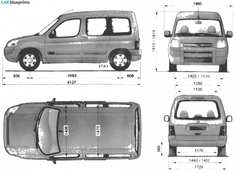 2002 Citroen Berlingo Minivan blueprint