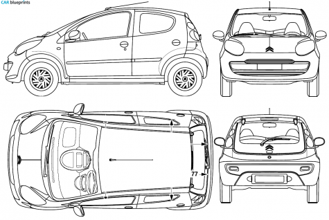 2005 Citroen C1 5-door Hatchback blueprint