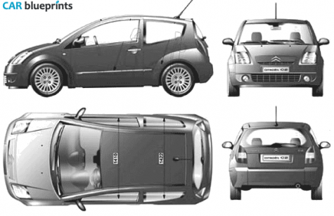 2004 Citroen C2 Hatchback blueprint