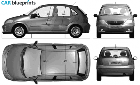 2003 Citroen C3 Hatchback blueprint