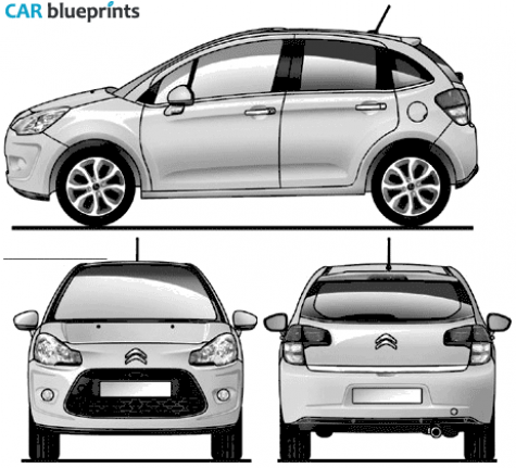 2010 Citroen C3 Hatchback blueprint