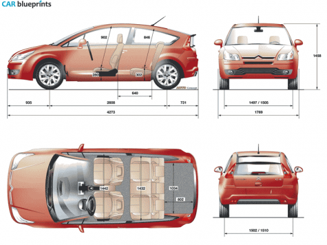 2004 Citroen C4 Coupe blueprint