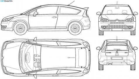 2006 Citroen C4 2-door Coupe blueprint