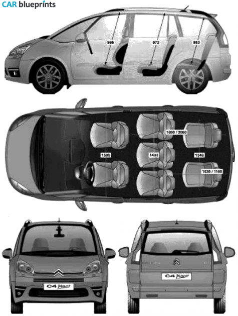 2007 Citroen C4 Picasso Minivan blueprint