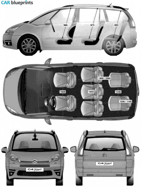 2007 Citroen C4 Picasso Minivan blueprint