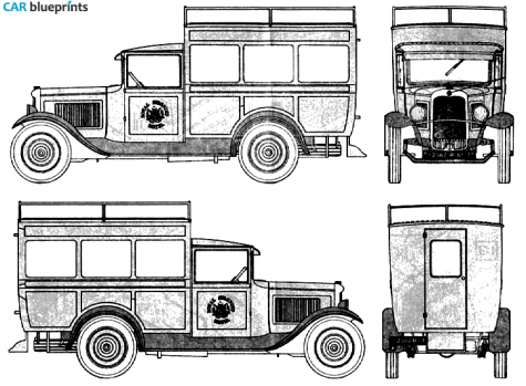 1933 Citroen C4 Taxi Sedan blueprint