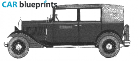 1931 Citroen C4 F Taxi Sedan blueprint