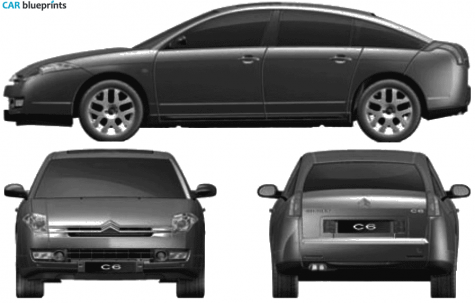 2006 Citroen C6 Sedan blueprint