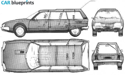 1976 Citroen CX Break Wagon blueprint