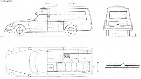 1971 Citroen DS 20 Ambulance Minivan blueprint