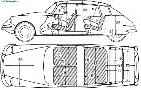 1955 Citroen DS 19 Hatchback blueprint