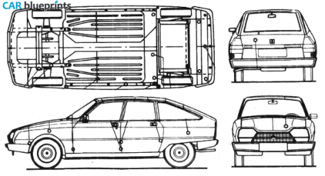 1970 Citroen GS Hatchback blueprint