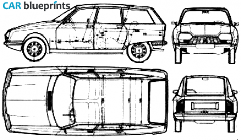 1970 Citroen GS Break Wagon blueprint