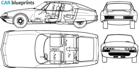 1973 Citroen SM Coupe blueprint