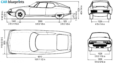 1971 Citroen SM Coupe blueprint