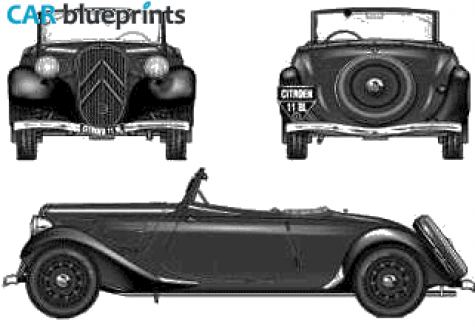 1939 Citroen 11BL Traction Avant Cabriolet blueprint