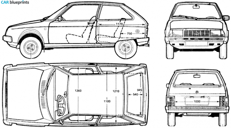 1978 Citroen Visa Club 3-door Hatchback blueprint