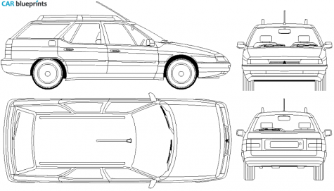 1995 Citroen XM Break Wagon blueprint