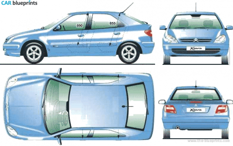 1997 Citroen Xsara 5-door Hatchback blueprint