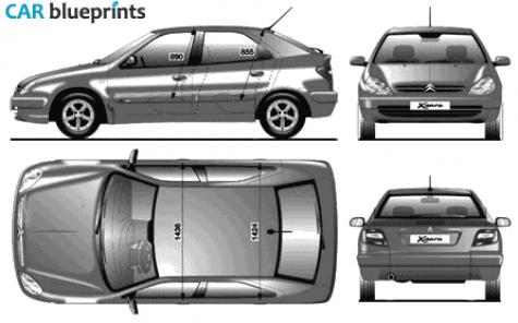 2000 Citroen Xsara Berline Hatchback blueprint