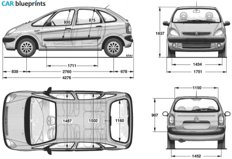 1999 Citroen Xsara Picasso Minivan blueprint