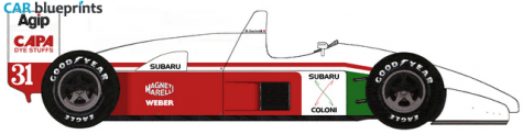 1990 Coloni C3B Subaru F12 F1 OW blueprint