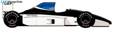 1991 Coloni C4 Ford DFR V8 F1 OW blueprint