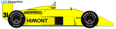 1988 Coloni FC188 Ford DFZ V8 F1 OW blueprint