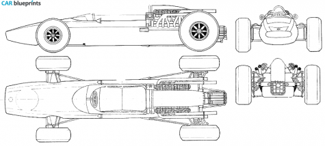 1967 Cooper Maserati F1 Cabriolet blueprint