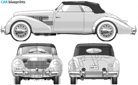 1937 Cord 810 Sportsman Cabriolet blueprint