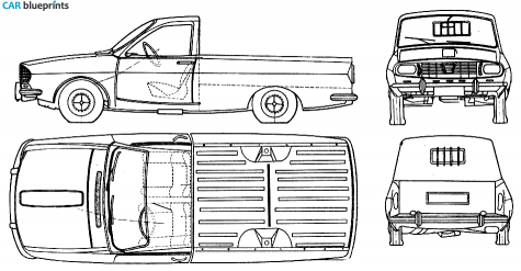 1973 Dacia 1302 Pick-up blueprint