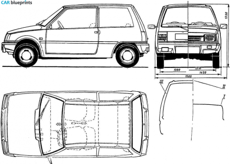 1986 Dacia 500 Latsun Hatchback blueprint