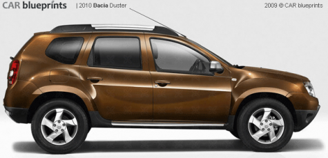 2010 Dacia Duster SUV blueprint