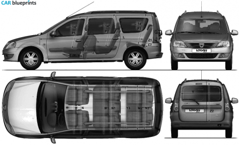 2009 Dacia Logan MCV Minivan blueprint