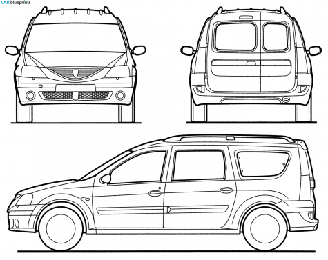 2007 Dacia Logan MCV Minivan blueprint