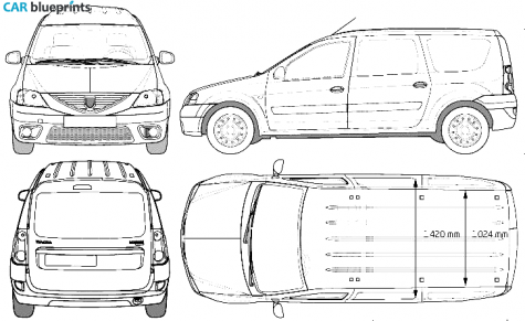 2009 Dacia Logan Minivan blueprint