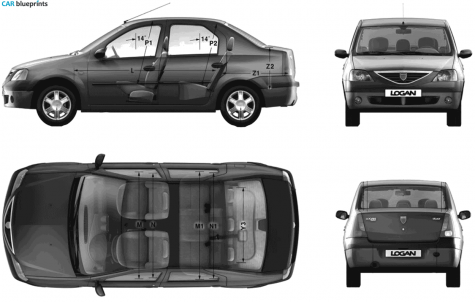 2004 Dacia Logan Sedan blueprint