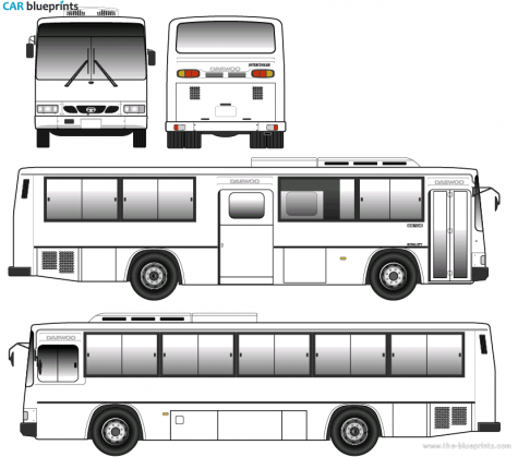 Daewoo BH106 Bus blueprint