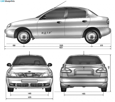 1997 Daewoo Lanos Sedan blueprint