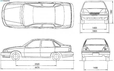 1994 Daewoo Nexia Sedan blueprint