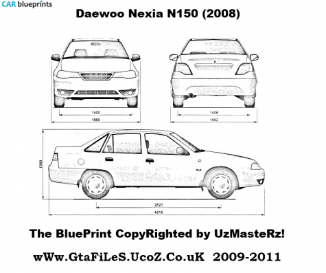 2008 Daewoo Nexia N150 Sedan blueprint