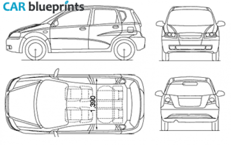 2002 Daewoo Kalos T200 Hatchback blueprint