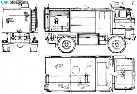 1986 DAF 3300 DKX Fire Truck blueprint