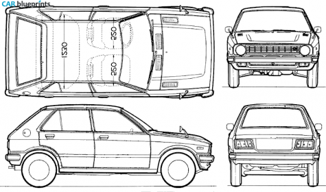 1973 Daihatsu Charade Hatchback blueprint