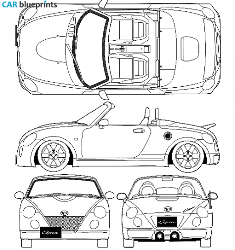 2002 Daihatsu Copen Roadster blueprint