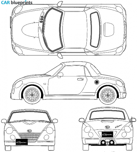 2002 Daihatsu Copen Roadster blueprint