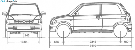 1998 Daihatsu Cuore Hatchback blueprint