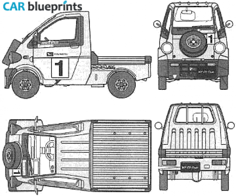 1996 Daihatsu Midget II KP100 Pick-up blueprint