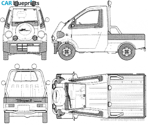 1996 Daihatsu Midget II Type R Truck blueprint