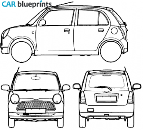 2008 Daihatsu Trevis Hatchback blueprint